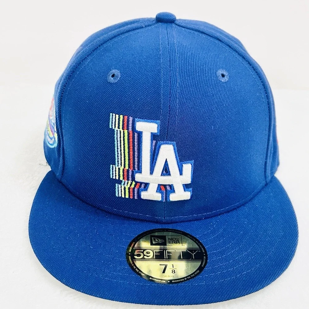 New‎ Era Los Angeles Dodgers Rainbow Stadium 59FIFTY Fitted Hat Cap 7 1/8 Blue